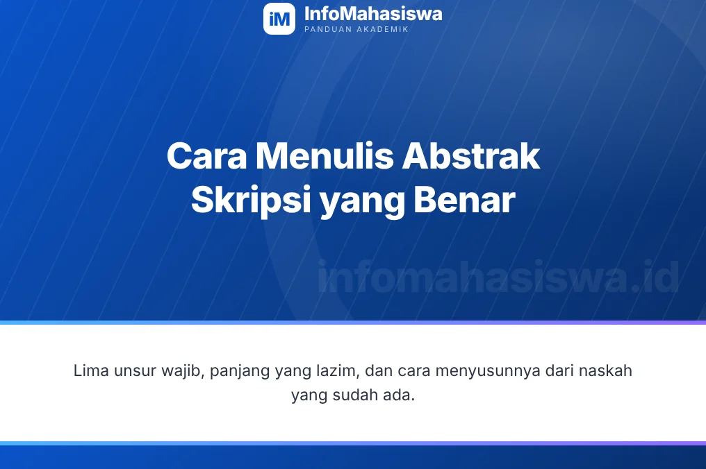 Cara menulis abstrak skripsi yang benar beserta contohnya