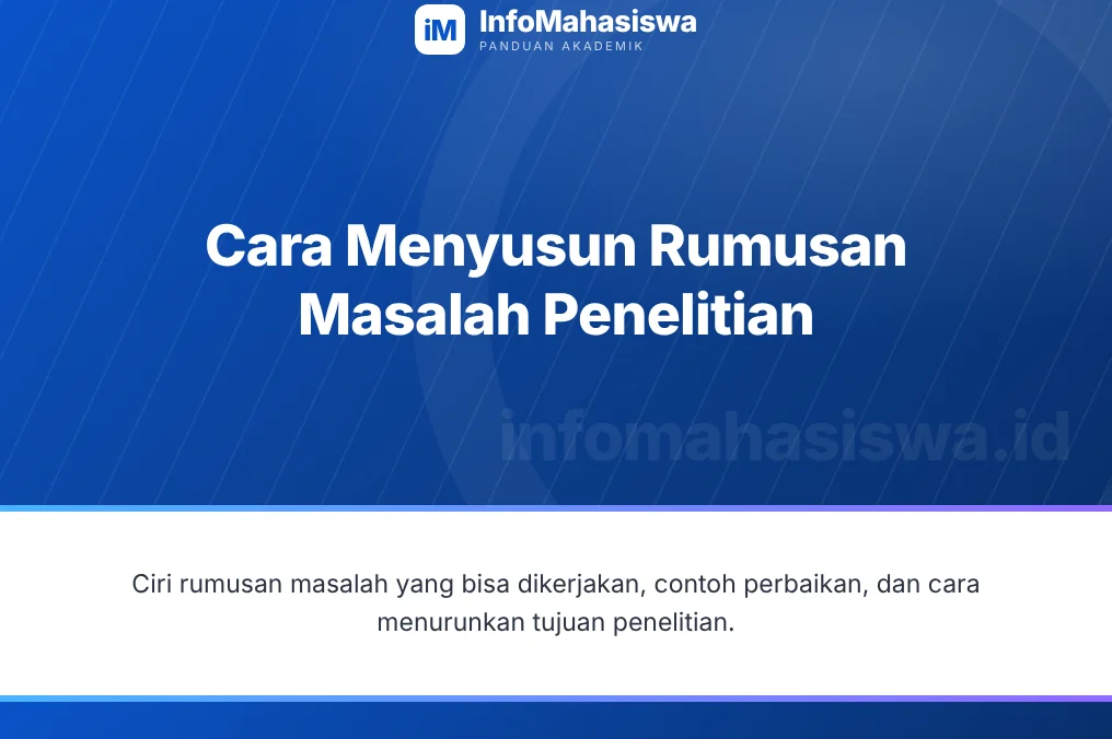 Cara menyusun rumusan masalah dan tujuan penelitian skripsi