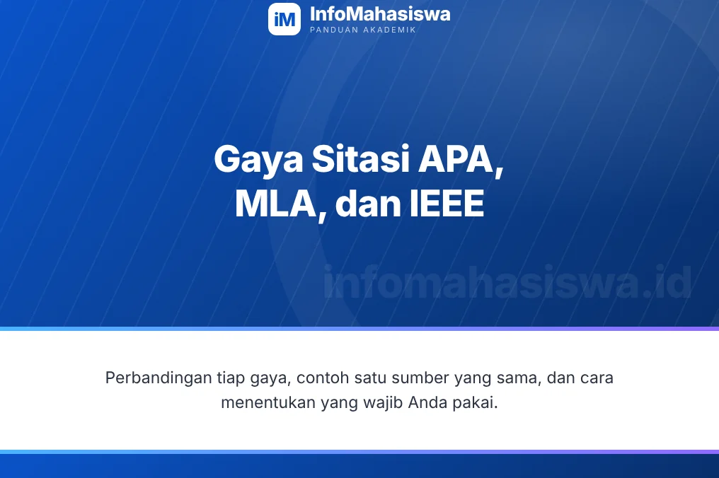 Perbandingan gaya sitasi APA, MLA, dan IEEE beserta contohnya