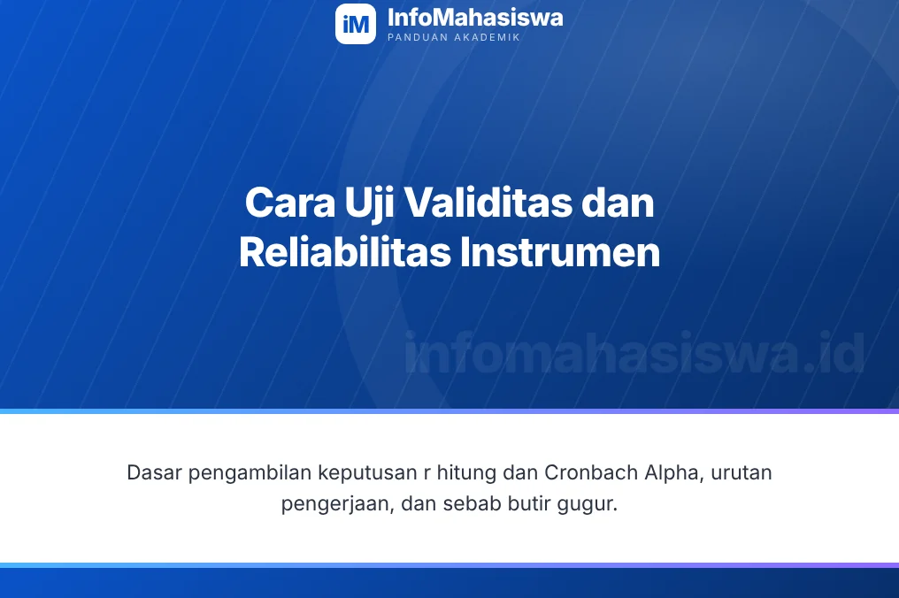 Cara melakukan uji validitas dan reliabilitas instrumen penelitian